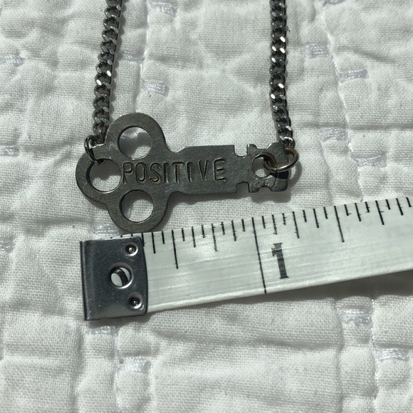 The Giving Key “Positive” Endless Choker Necklace in Silver - Picture 2 of 4